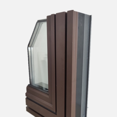 Double Glazed Glass Aluminum Windows Sound Proof 6005 With Fiber Nylon Thermal Break Strip