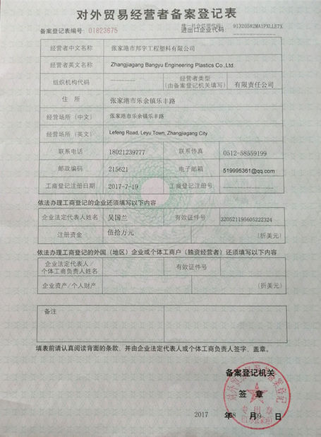 China Suzhou Polywell Engineering Plastics Co.,Ltd certificaciones